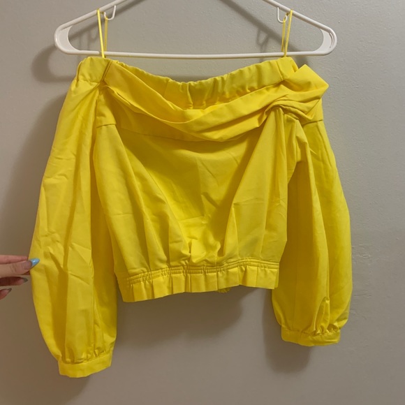 yellow crop blouse